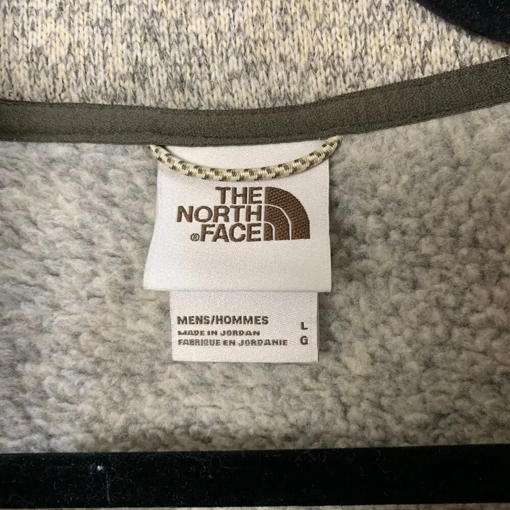 The North Face 1/4 Zip Sweater Fleece Mens Large Beige Tan Pullover Size Large